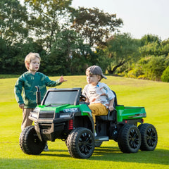 24V 6 Wheeler Freddo Tractor Trailer 2 Seater Ride-on with Dump Cart and Parental Remote - Collectors World Toys