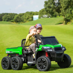 24V 6 Wheeler Freddo Tractor Trailer 2 Seater Ride-on with Dump Cart and Parental Remote - Collectors World Toys