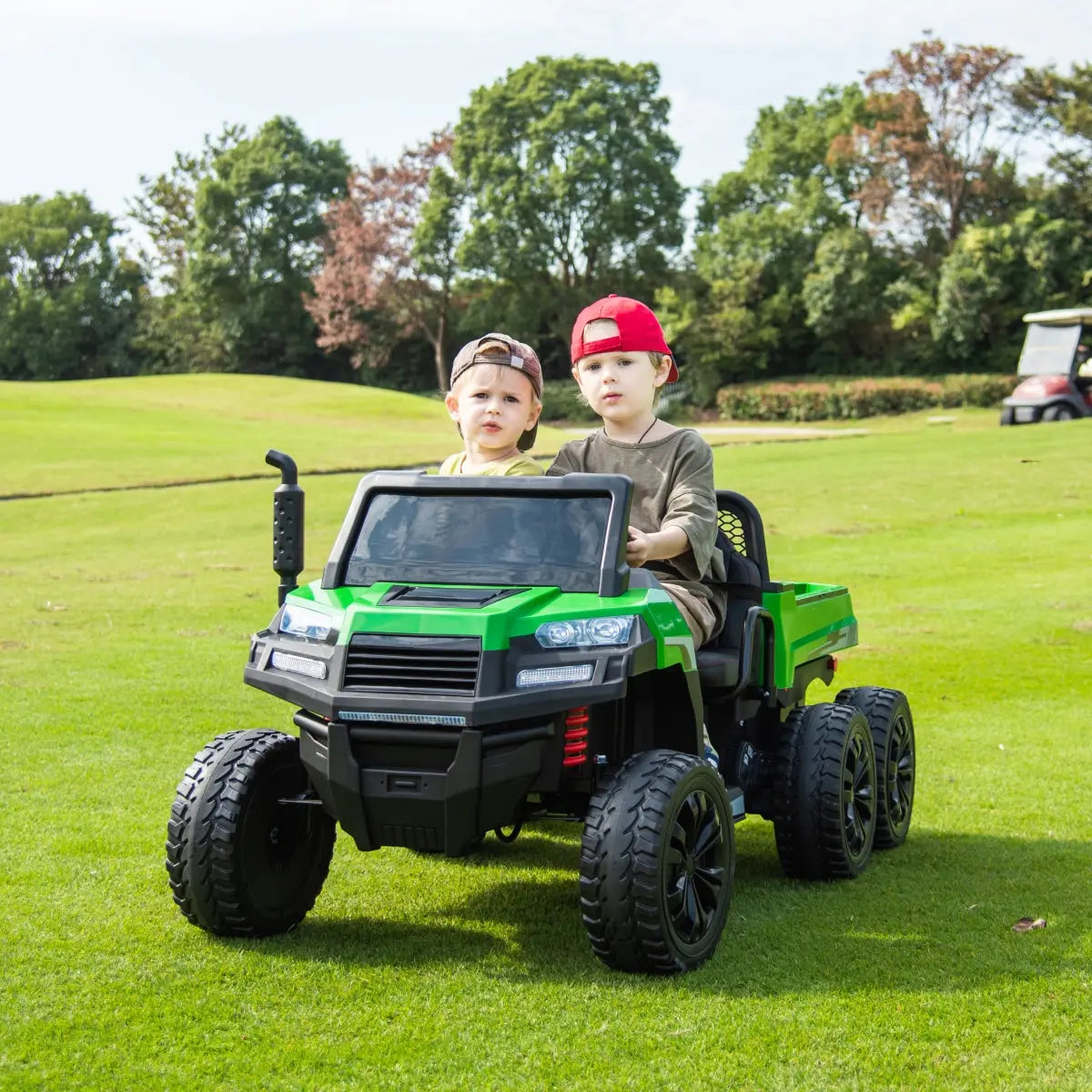 24V 6 Wheeler Freddo Tractor Trailer 2 Seater Ride-on with Dump Cart and Parental Remote - Collectors World Toys