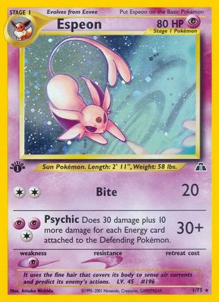 Espeon 001/75 - Neo Discovery 1st Edition Holofoil