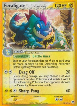 Feraligatr (Delta Species) 002/101 - Dragon Frontiers Reverse Holofoil