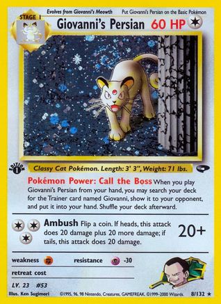 Giovanni's Persian 008/132 - Gym Challenge 1st Edition Holofoil