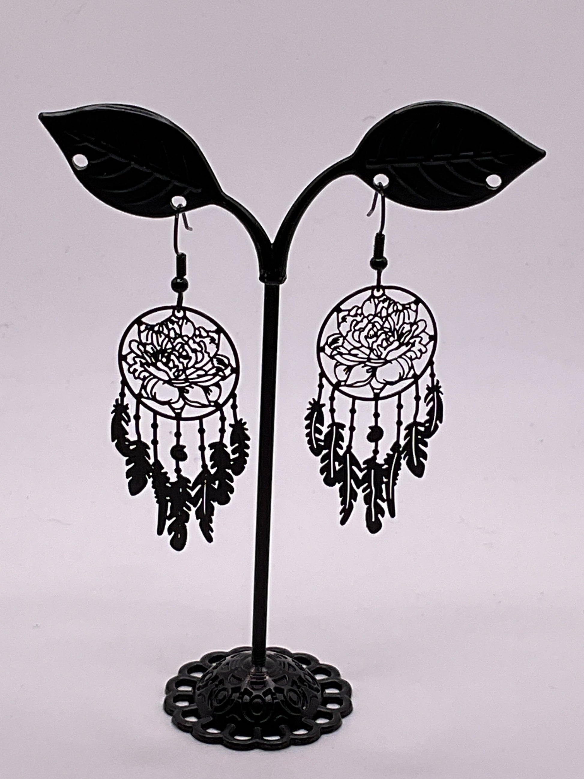 Black Dream Catcher Earrings