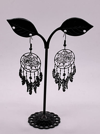 Black Dream Catcher Earrings