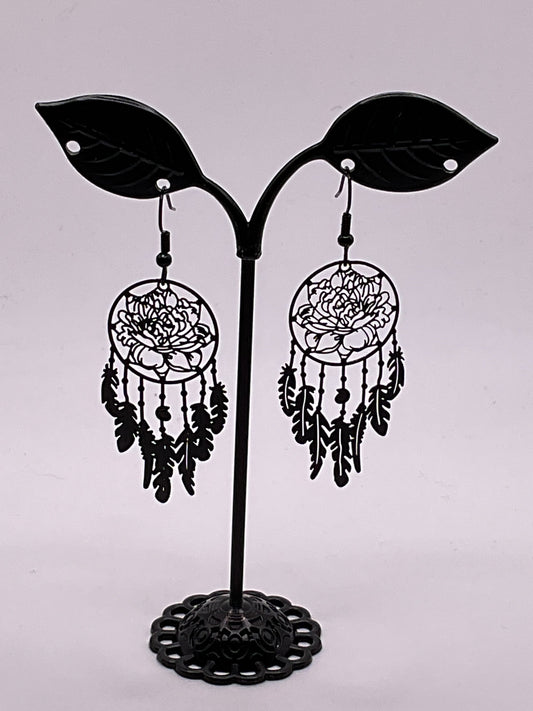 Black Dream Catcher Earrings