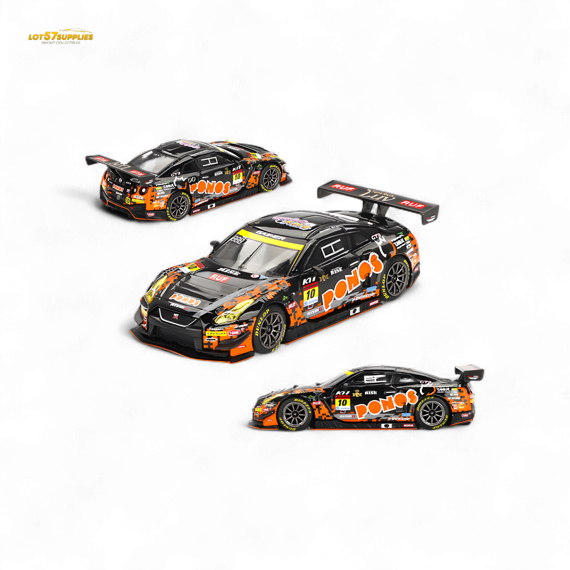 Mini-GT Nissan GT-R Nismo GT3 #10 "PONOS GAINER GT-R" 2023 SUPER GT SERIES #860 1:64 - Collectors World Toys Main image