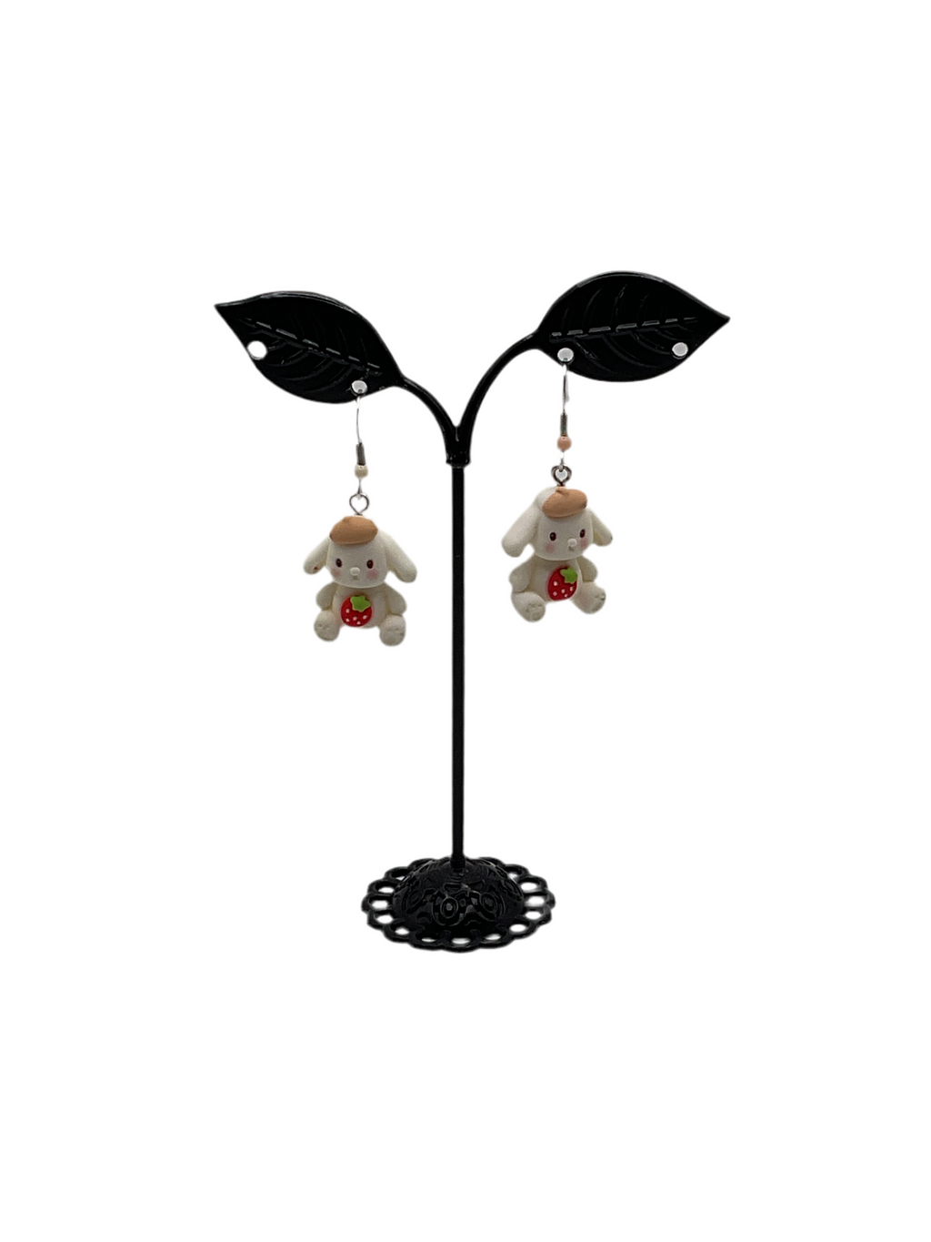 Bunny with strawberries 🍓 Earrings - Collectors World Toys