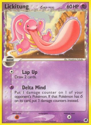 Lickitung (Delta Species) 019/101 - Dragon Frontiers Reverse Holofoil