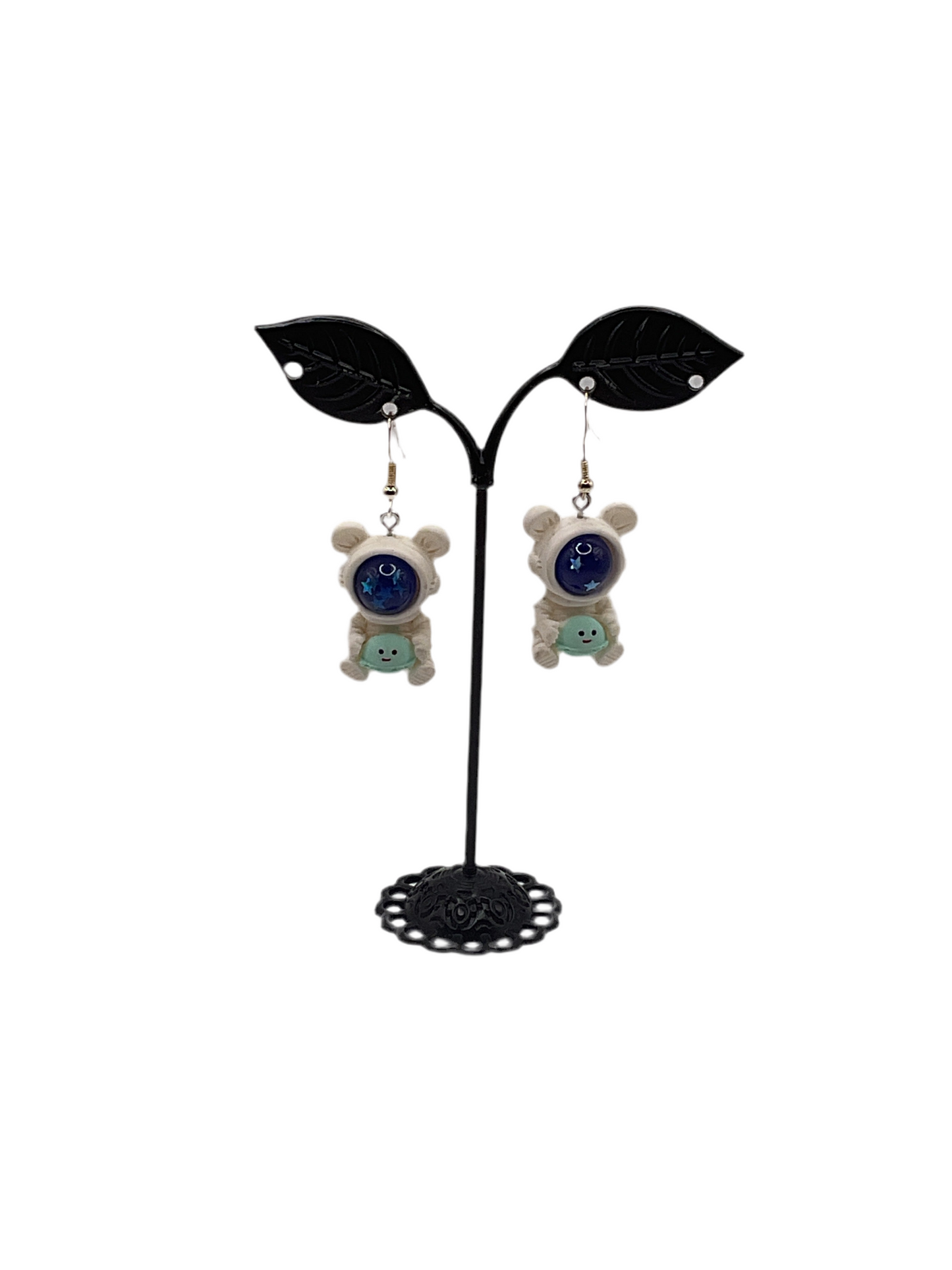 Bear astronaut earrings