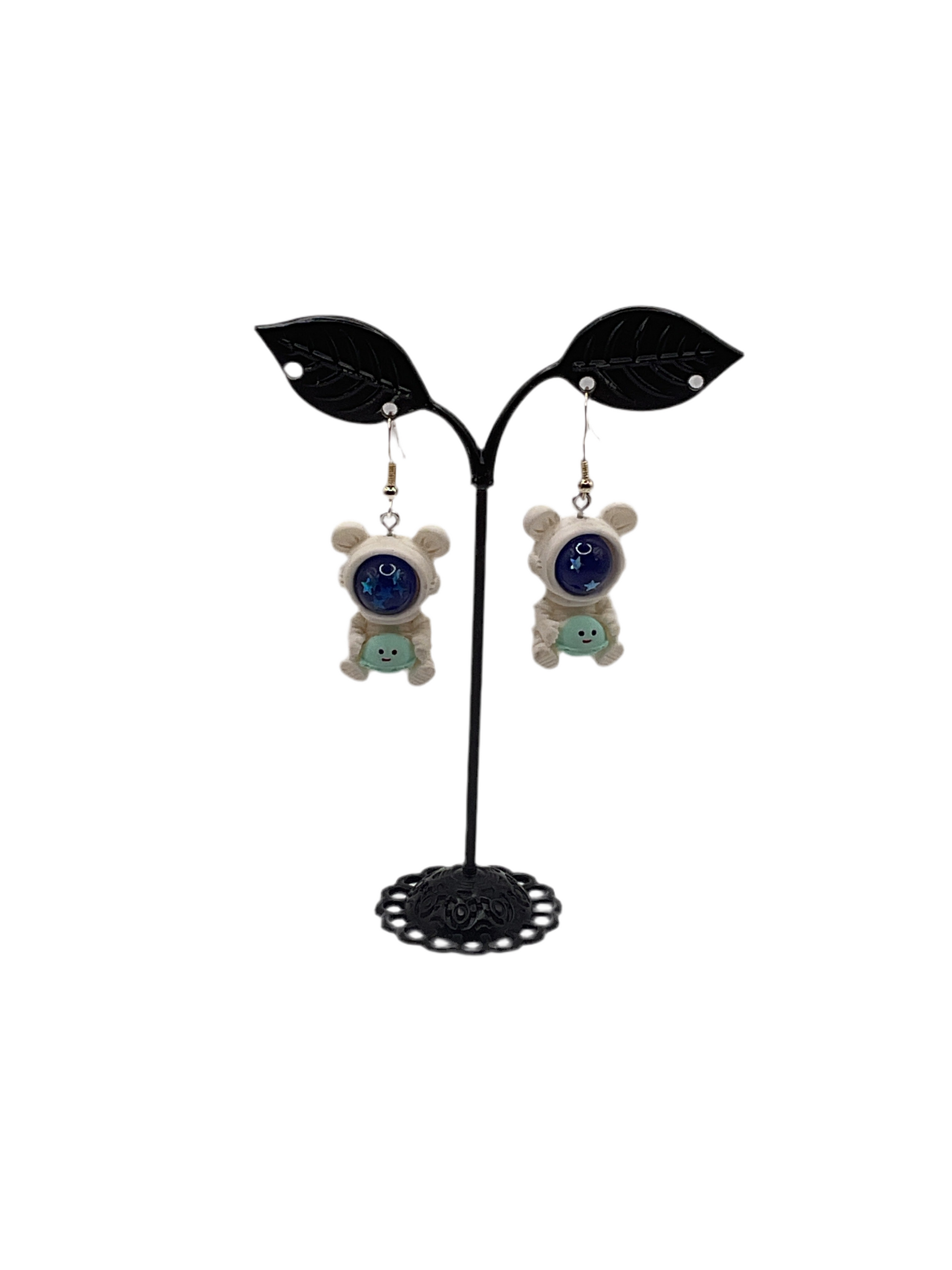 Bear astronaut earrings