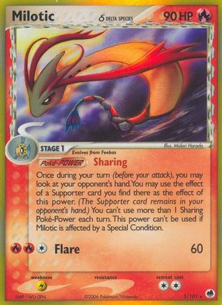 Milotic (Delta Species) 005/101 - Dragon Frontiers Holofoil