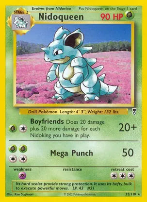 Pokemon: Nidoqueen Reverse Holo Legendary Collection 32/110 - Moderate Play Main image