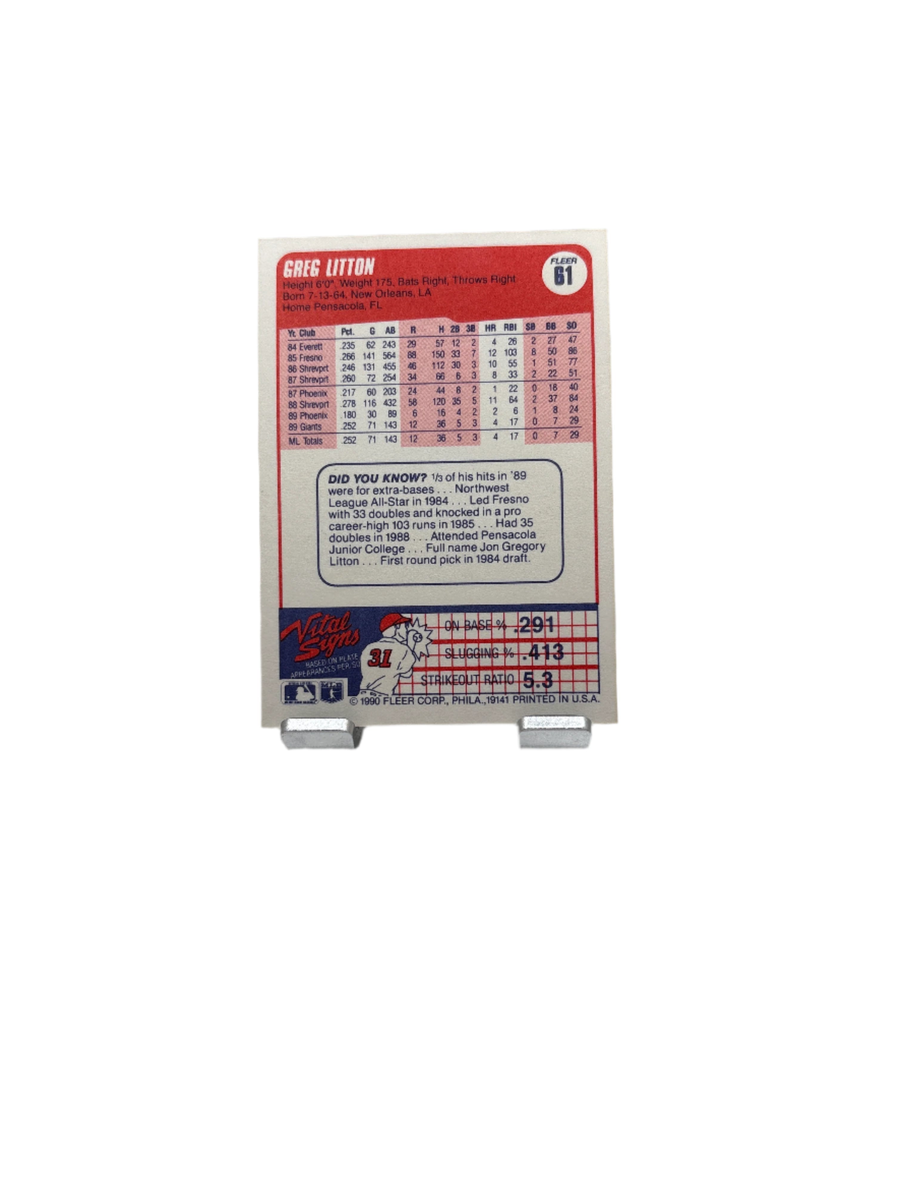 Fleer Greg Litton