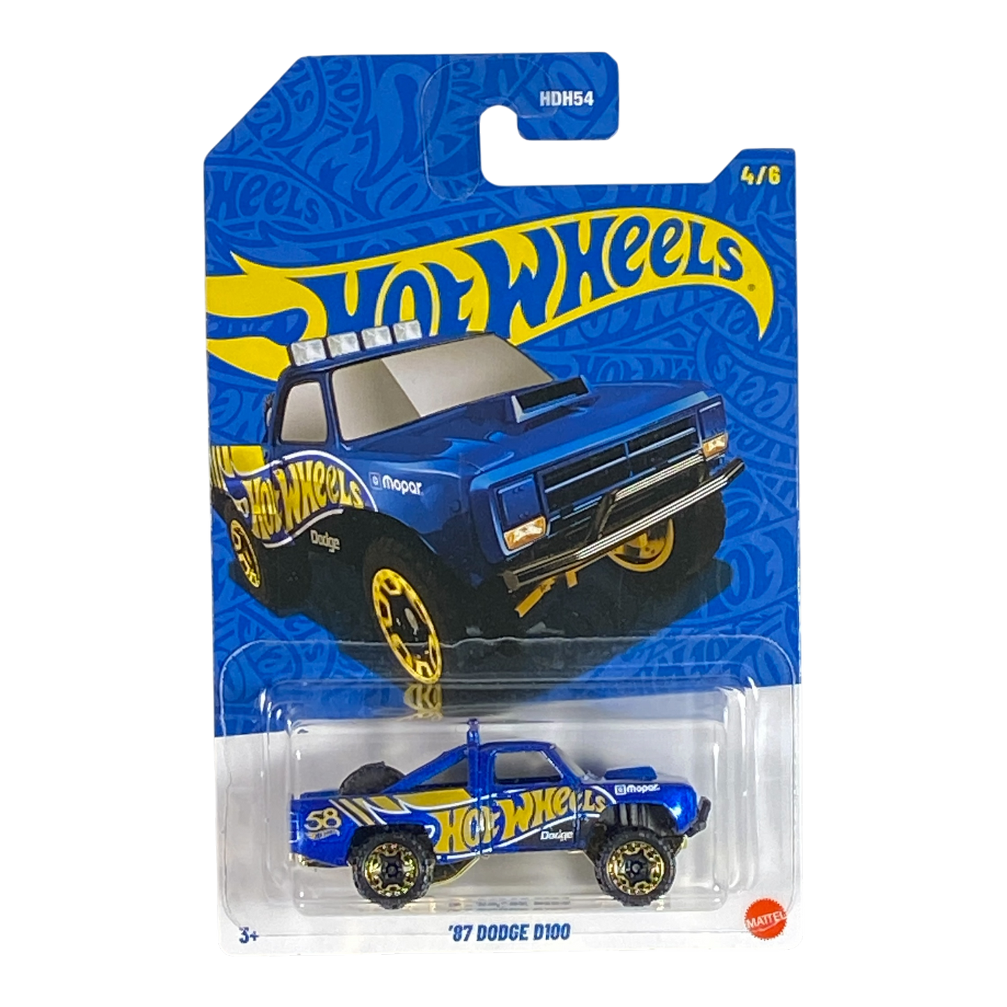 Hot Wheels '87 Dodge D100 - Blue & Gold Series 4/6