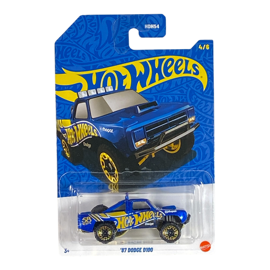 Hot Wheels '87 Dodge D100 - Blue & Gold Series 4/6