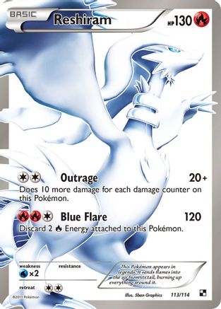 Reshiram (Full Art) 113/114 - Black and White Holofoil