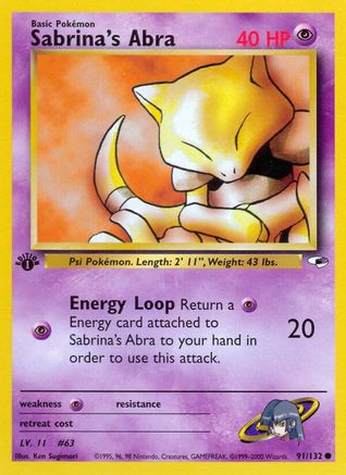 Sabrina's Abra 091/132 - Gym Heroes 1st Edition