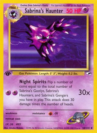 Sabrina's Haunter 058/132 - Gym Heroes 1st Edition