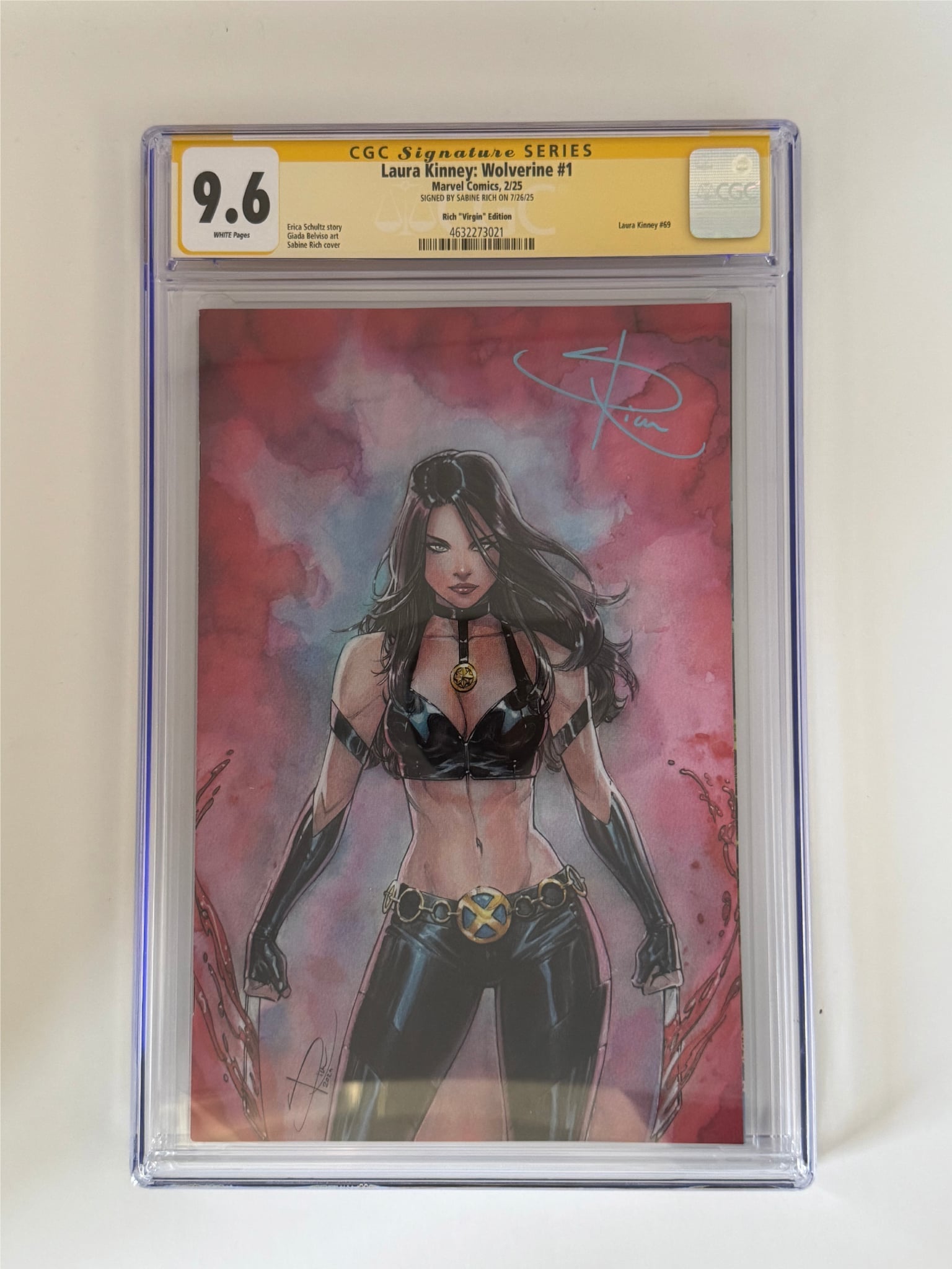 [Signed by Sabine Rich] Laura Kinney: Wolverine #1 CGC 9.6 Yellow Label Sabine Rich Exclusive Virgin Var Main image