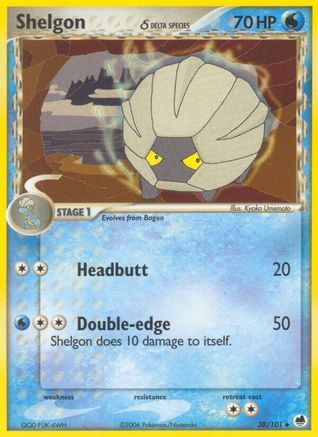 Shelgon (Delta Species) 038/101 - Dragon Frontiers Reverse Holofoil