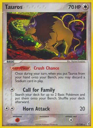 Tauros 012/100 - Crystal Guardians Holofoil