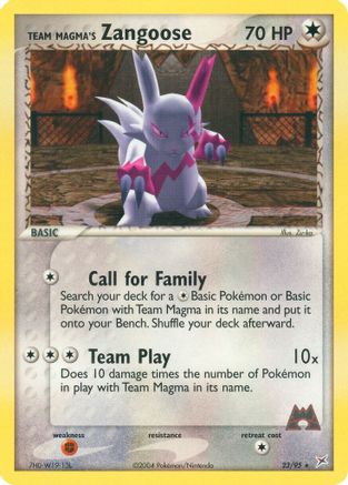 Team Magma's Zangoose 023/95 - Team Magma vs Team Aqua