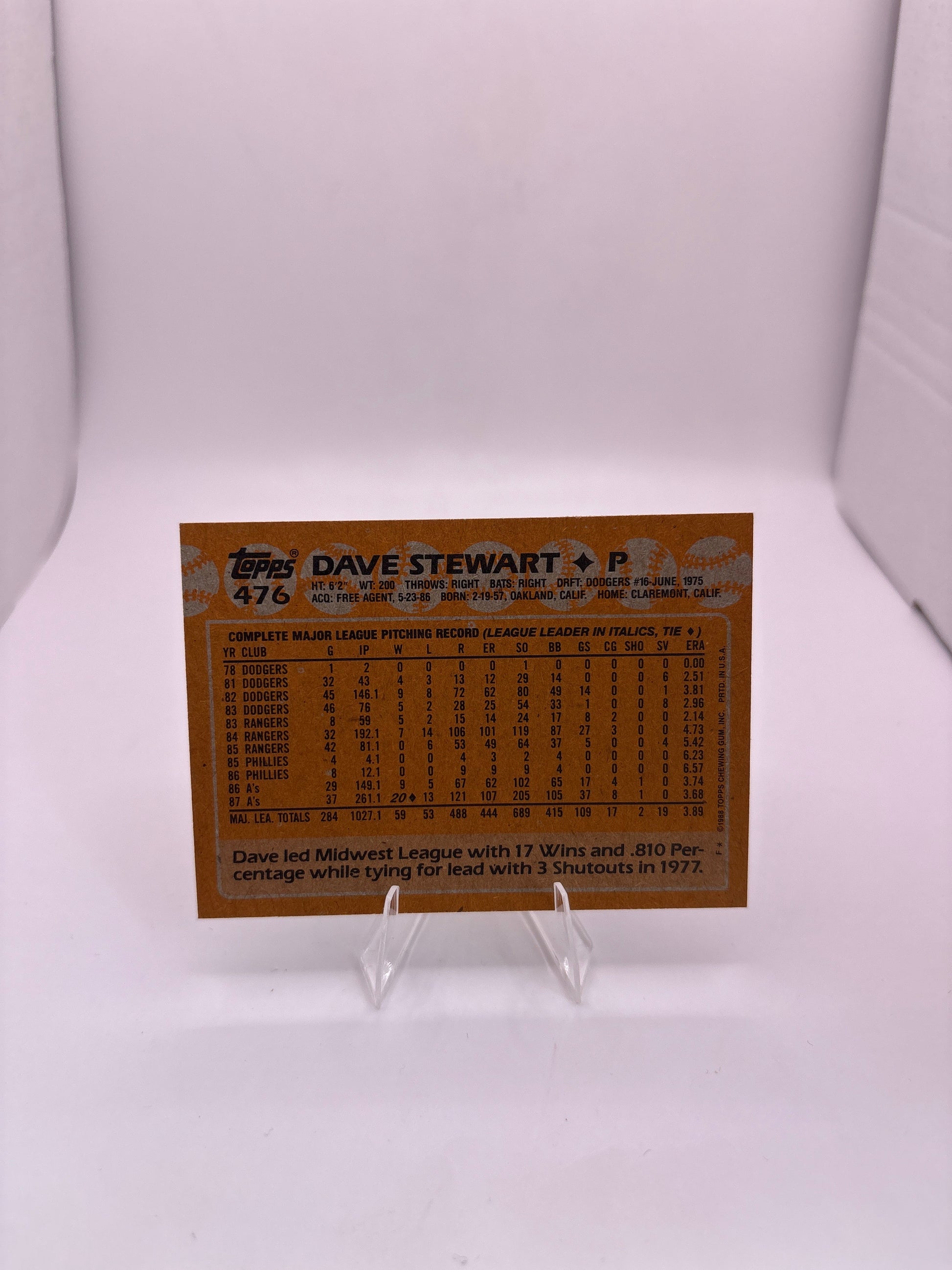 Topps Dave Stewart