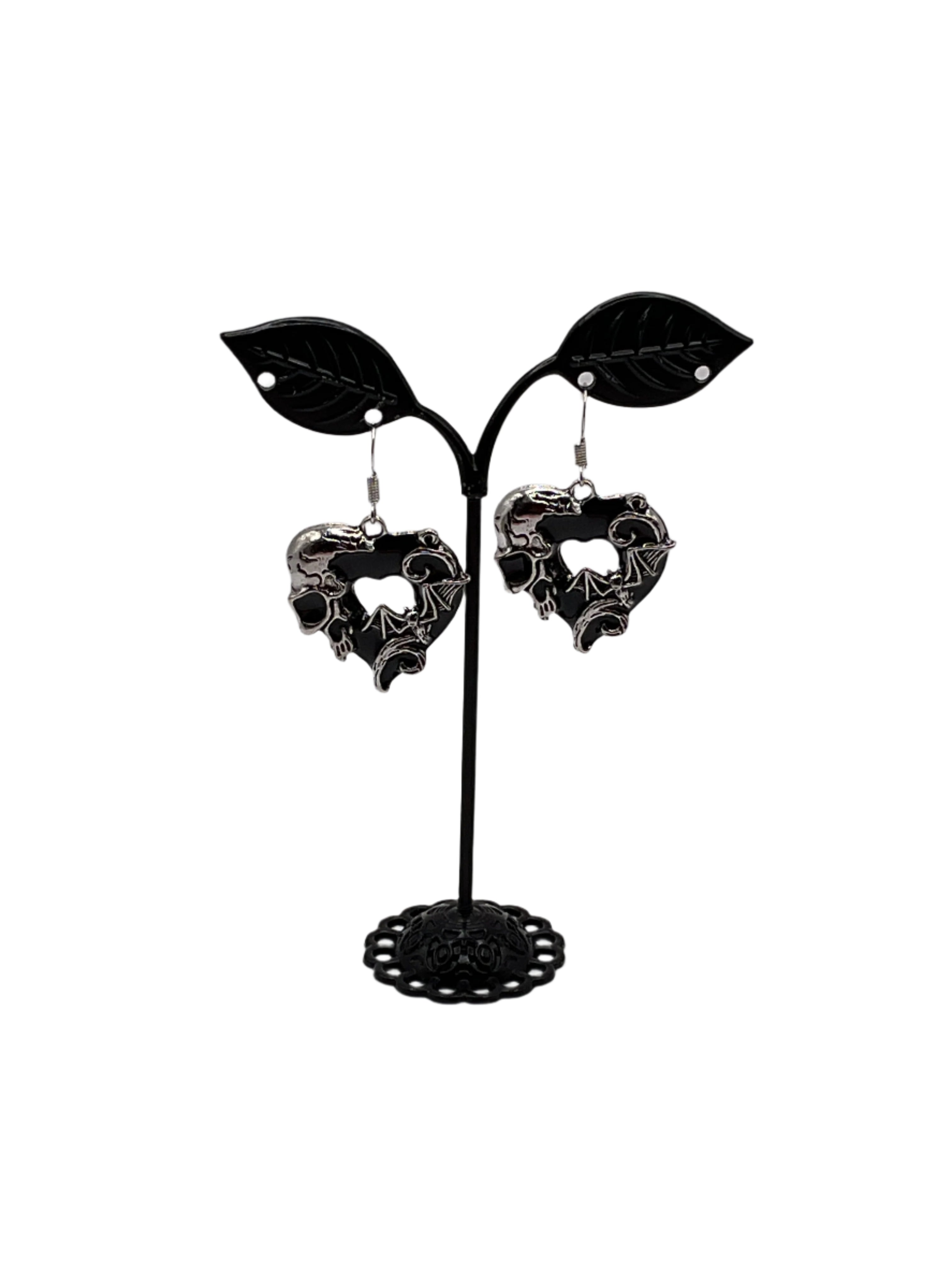 Black Heart Earrings