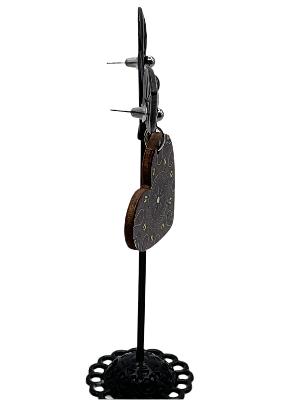 Brown Heart Earrings