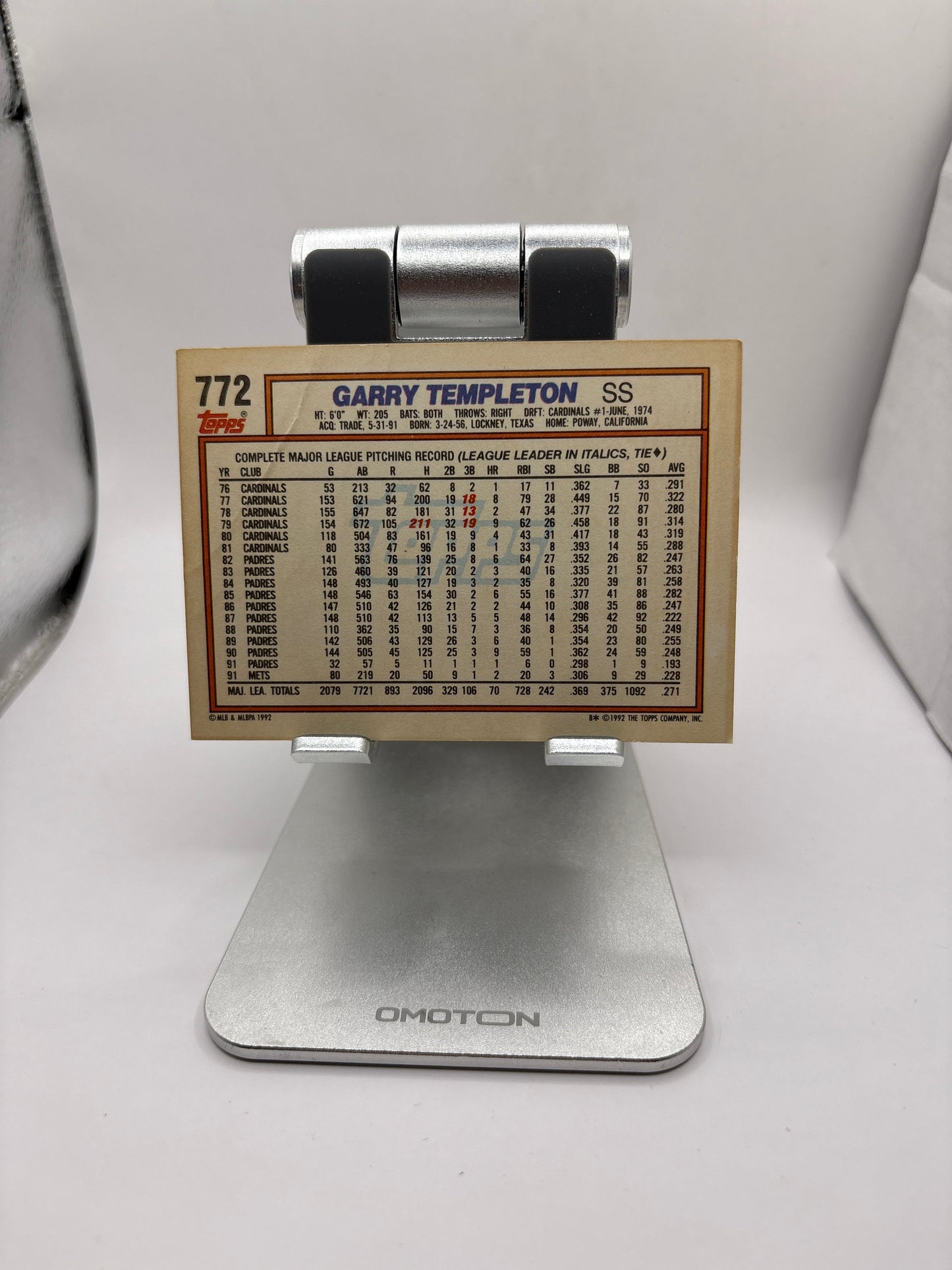 Topps Garry Templeton