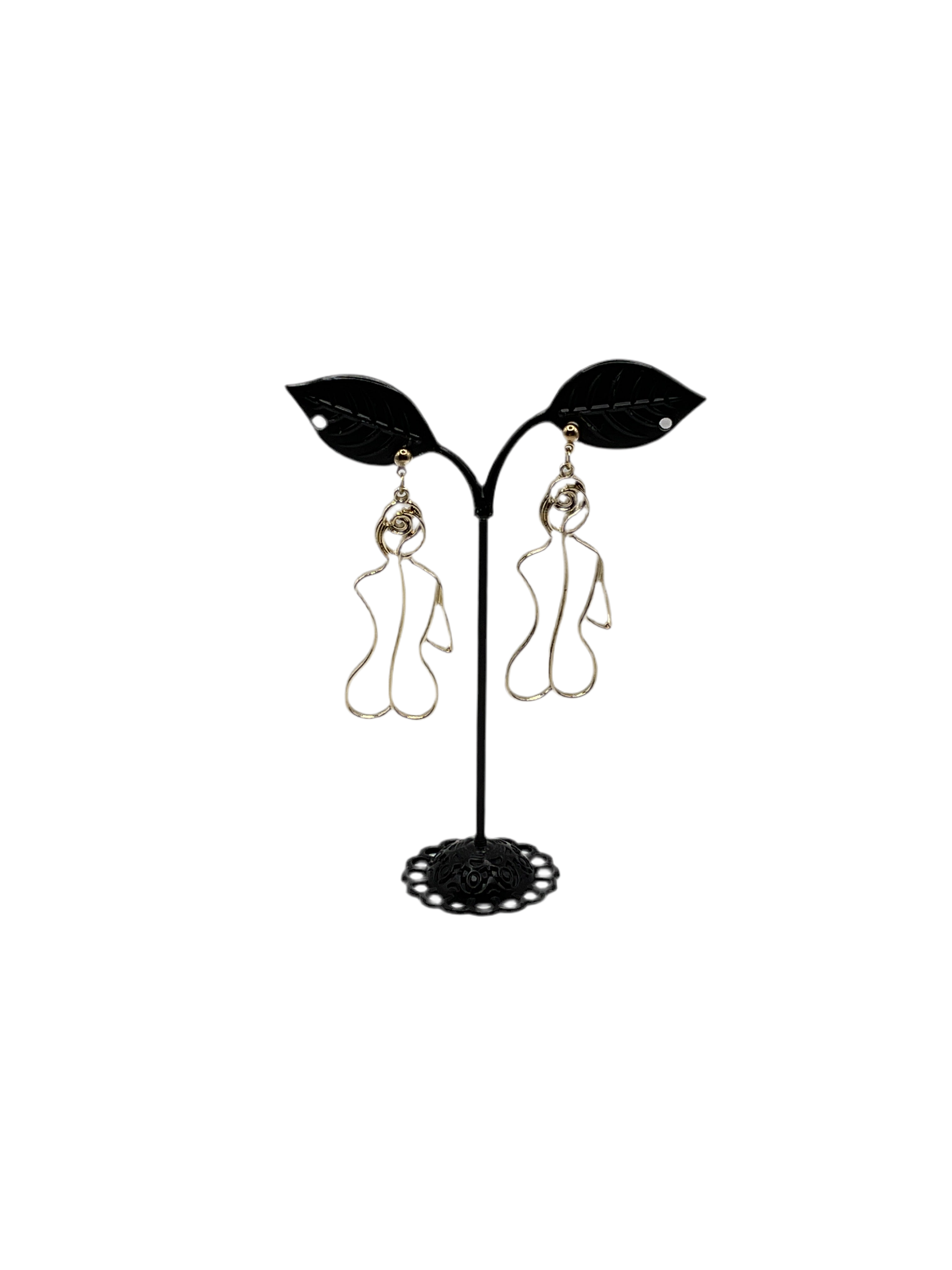 Gold Female Torso Earrings