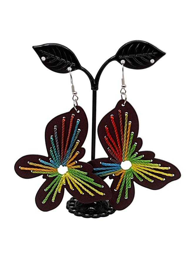 String Art Butterfly Earrings Hover Image