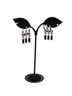 Black Dangling Gem Earrings