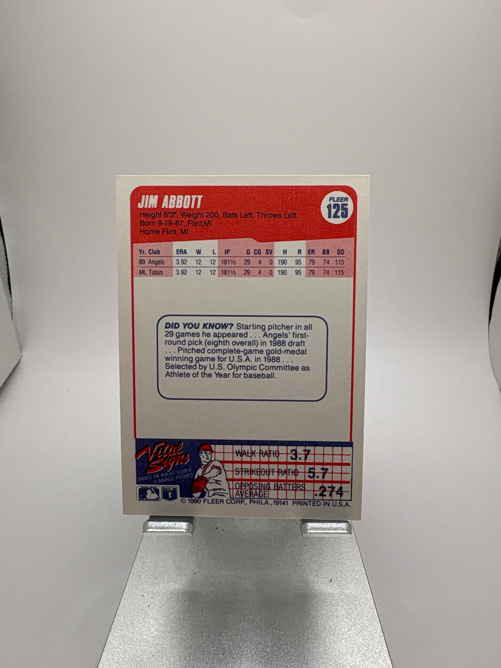 Fleer Jim Abbott