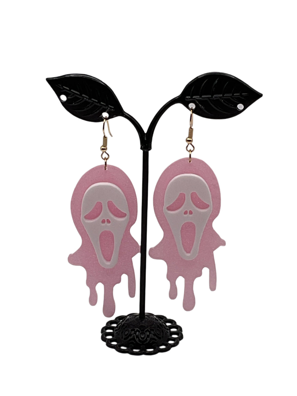 Pink scream earrings