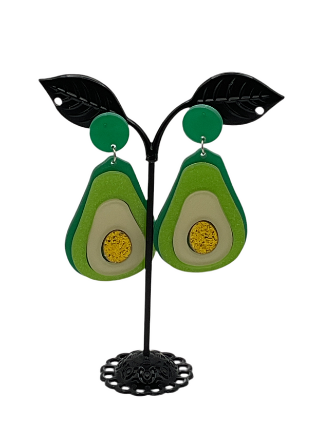 Large Avocado Earrings Hover Image