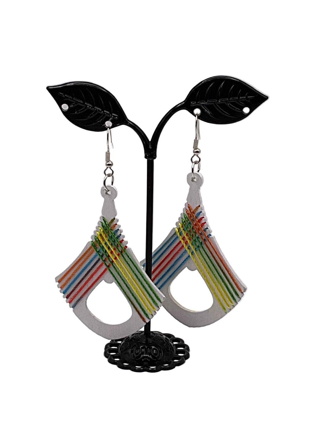 Multicolored thread earrings