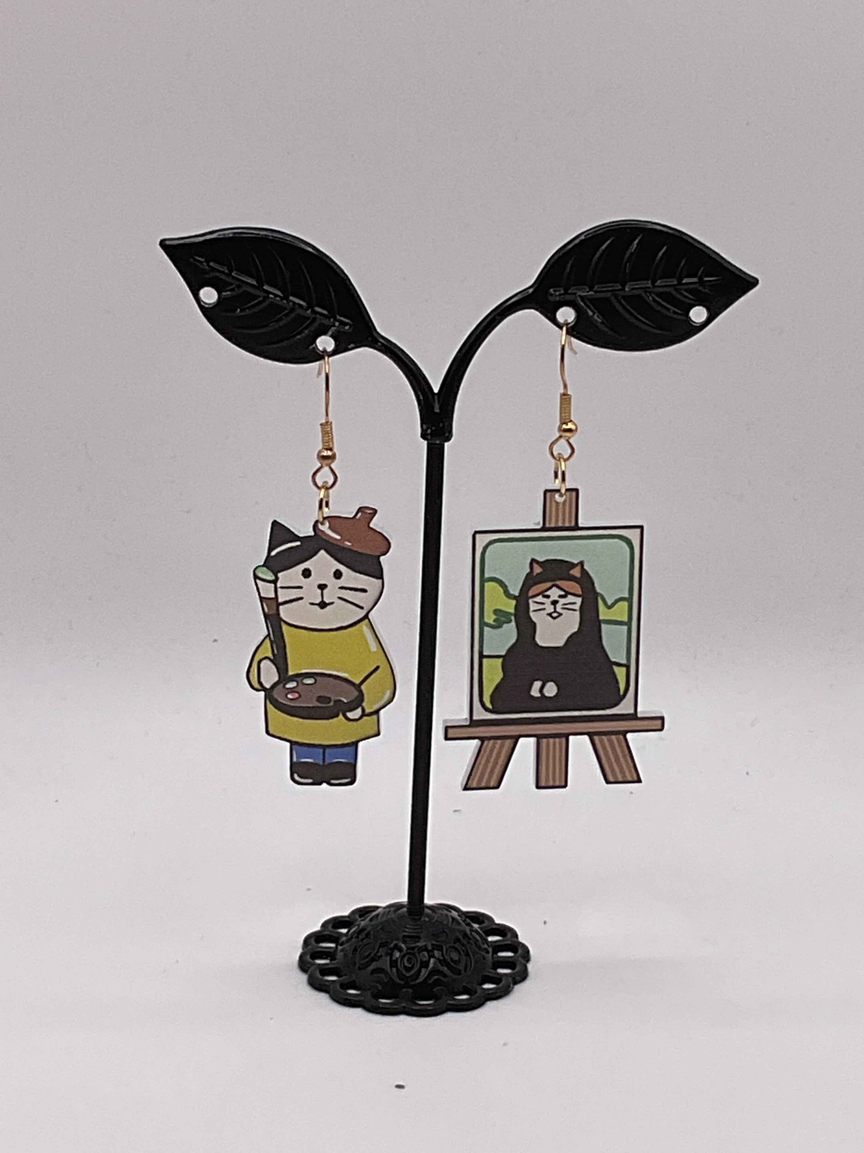 Cat Artist Earrings