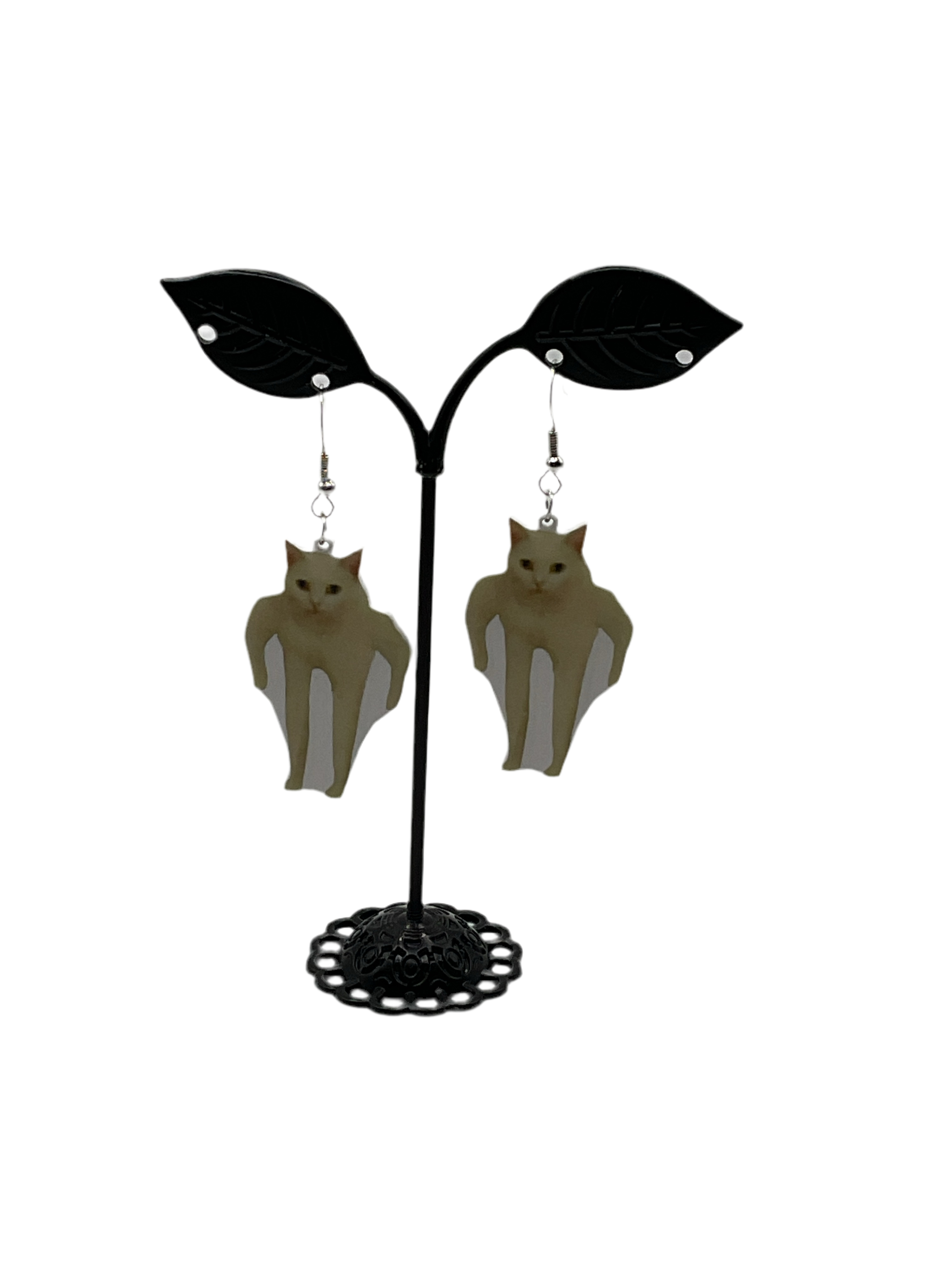 Standing cat meme earrings