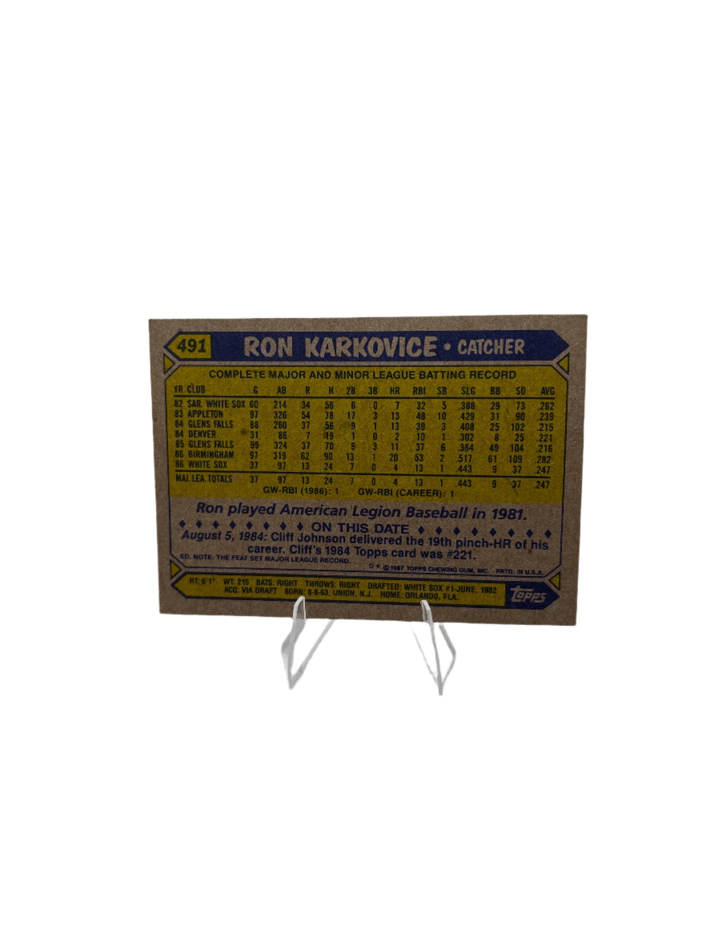 Topps Ron Karkovice