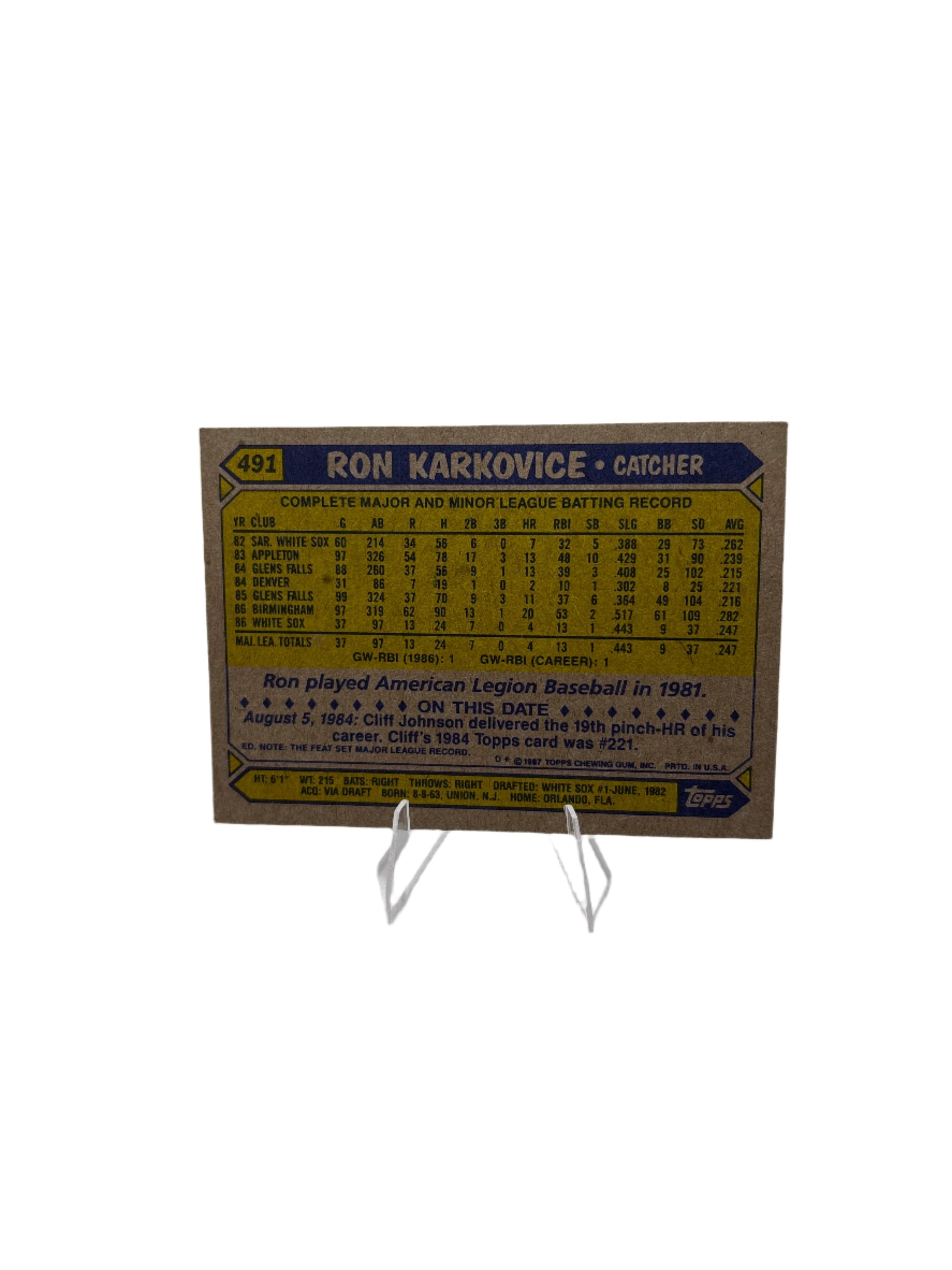Topps Ron Karkovice