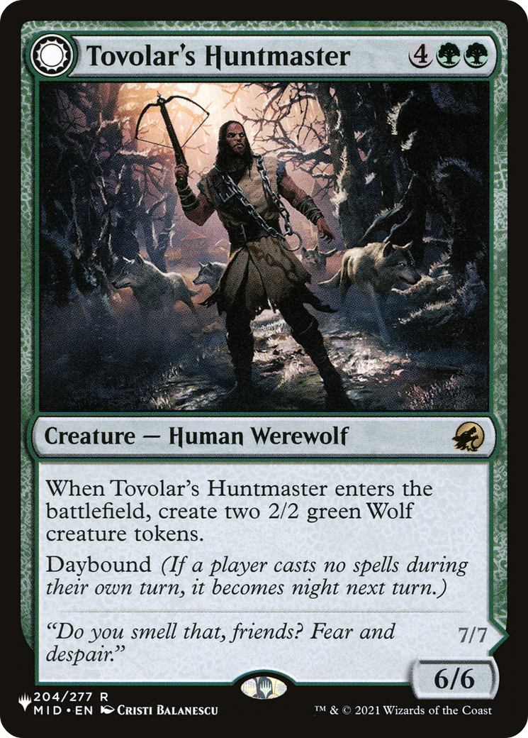 Tovolar's Huntmaster // Tovolar's Packleader (LIST-MID-204) - The List: (Double Faced Transform)
