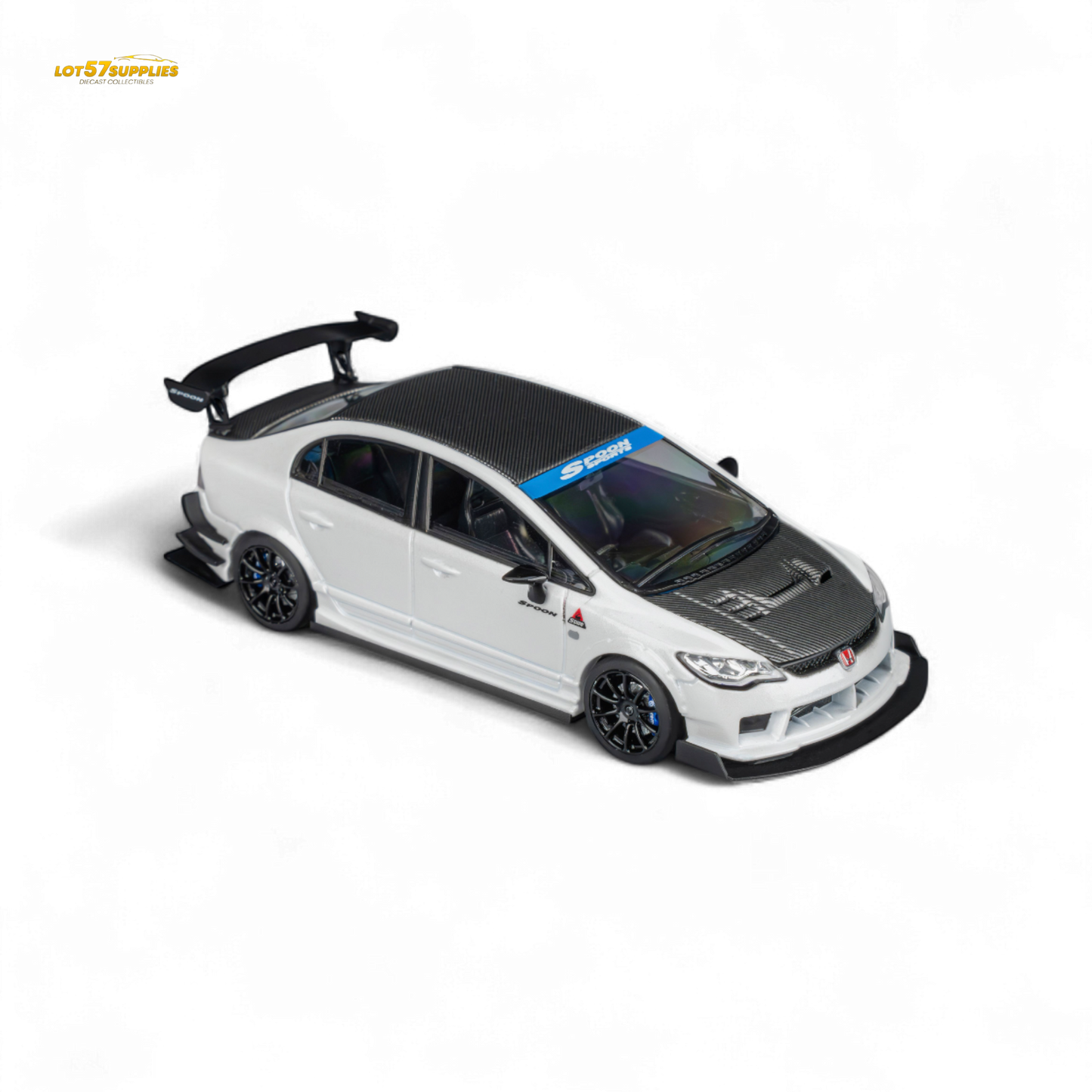 (Pre-Order) Microturbo Honda Civic Type R FD2 Spoon Sports - Metallic White 1:64