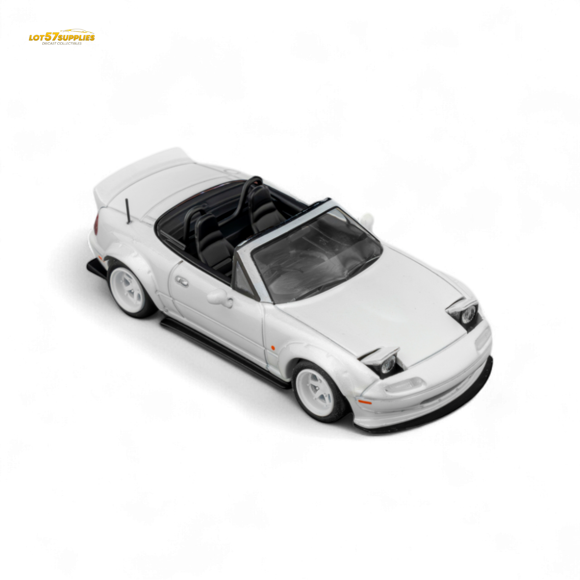 (Pre-Order) Microturbo Custom MX5 Rocket Bunny - Metallic White 1:64 - Collectors World Toys