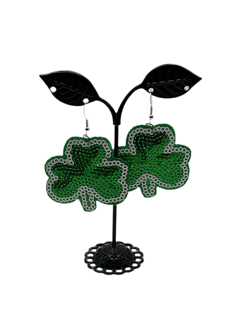 Sequin Shamrock Earrings