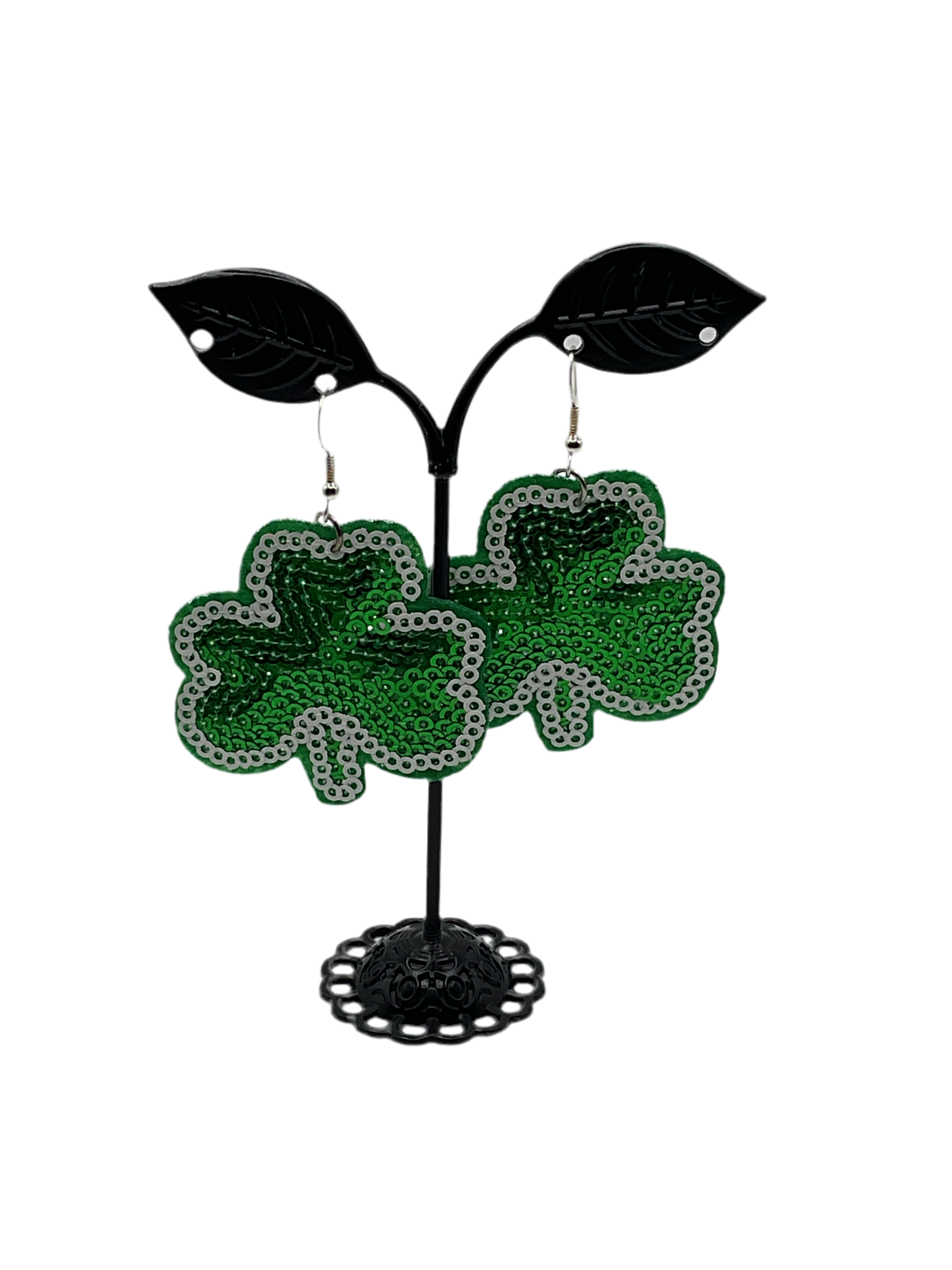 Sequin Shamrock Earrings