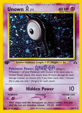 Unown [A] 014/75 - Neo Discovery 1st Edition Holofoil