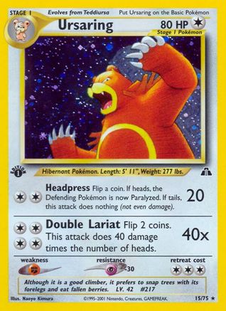 Ursaring 015/75 - Neo Discovery 1st Edition Holofoil