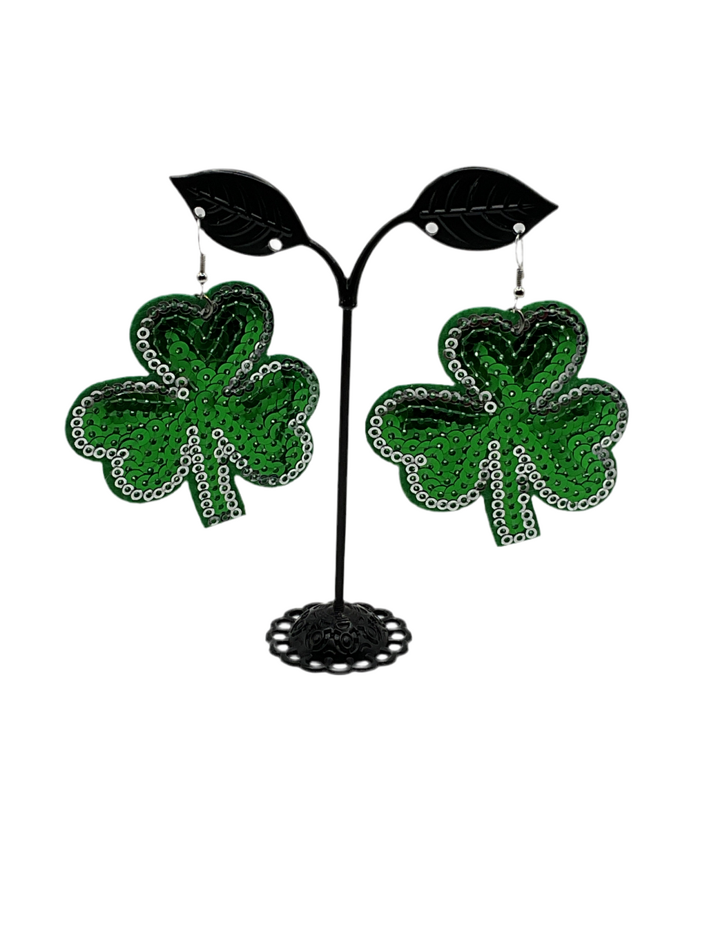 Sequin Shamrock Earrings