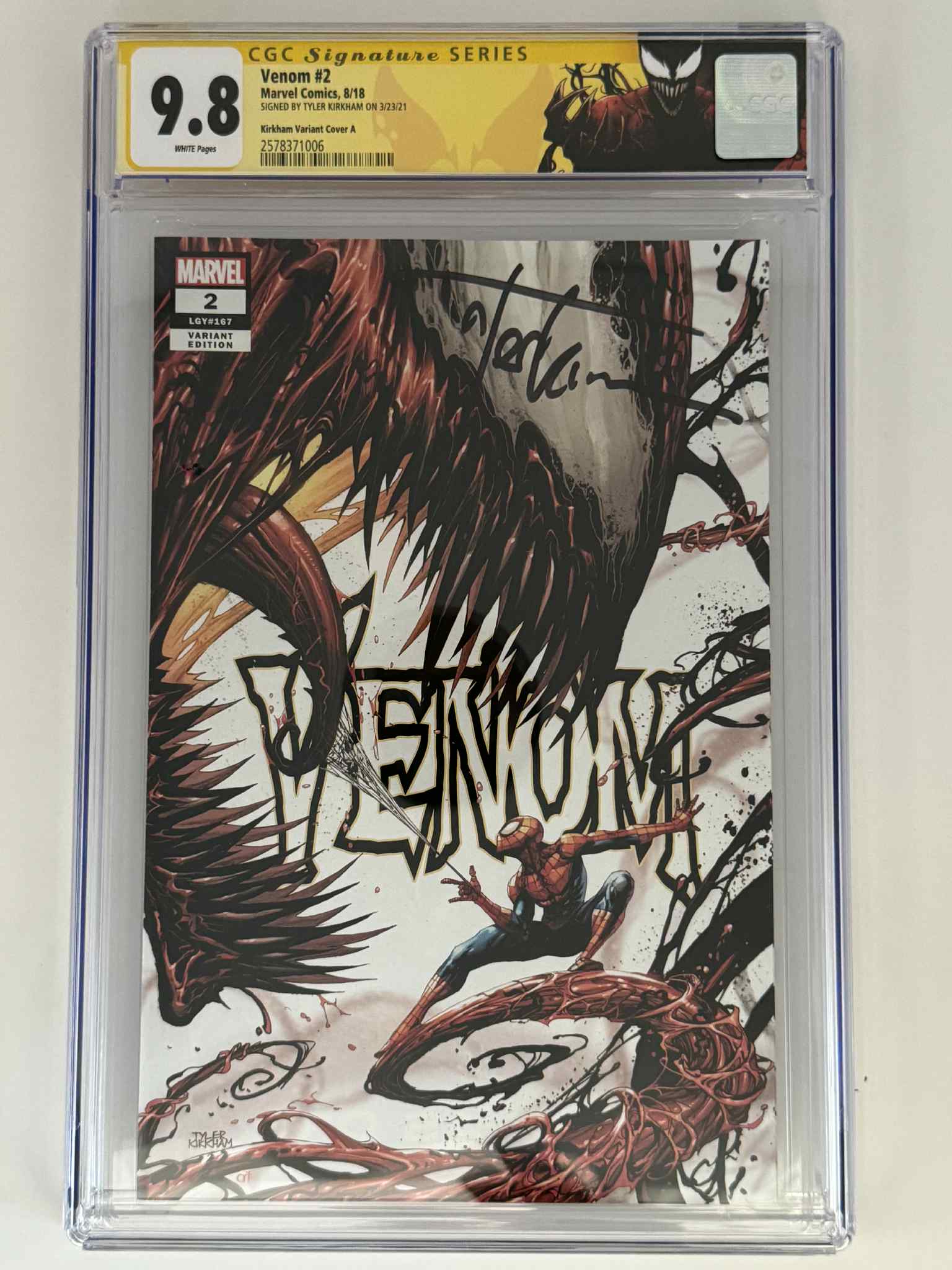 [Signed by Tyler Kirkham] Venom #2 CGC 9.8 Yellow Label Tyler Kirkham Exclusive Var Main image